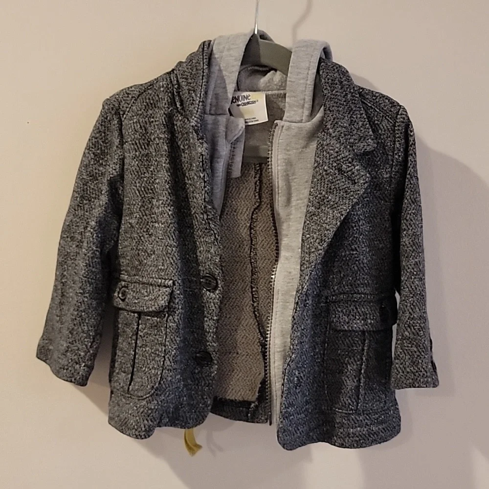 Oshkosh boys blazer jacket with hoodie jacket grey 18 months